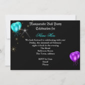 仮装ボールパーティーマスク新年カラフル前 招待状 (裏面)