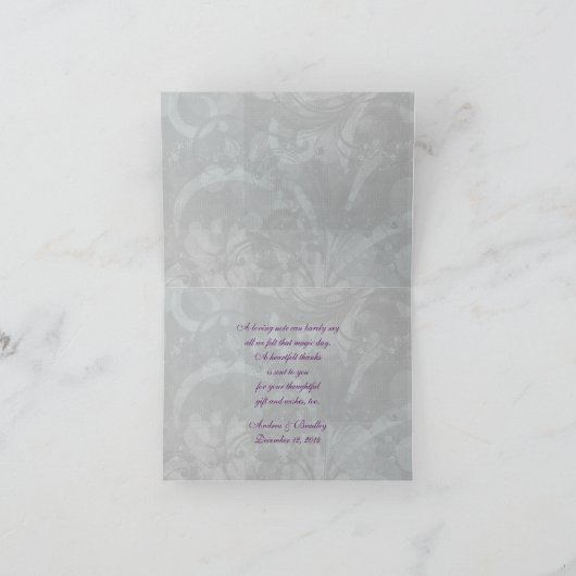 仮装ボールマスクパープル結婚さんありがとう サンキューカード (内部)