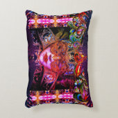 仮装ボール美しいマスク黒ピンクゴシック アクセントクッション (正面(垂直))