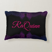 仮装ボール美しいマスク黒ピンクゴシック アクセントクッション (裏面)