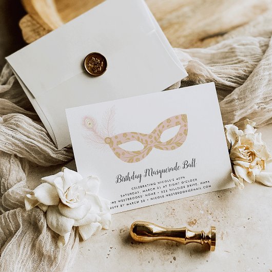 仮装ボール誕生日パーティーへの招待 招待状