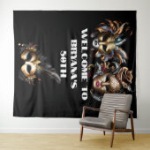 仮装ボール顔マスクエレガント男レディーシック タペストリー (インサイチュ(横))