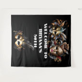 仮装ボール顔マスクエレガント男レディーシック タペストリー (正面(横))