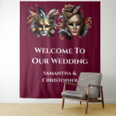 仮装ボール顔マスクブライダルカップルエレガント タペストリー (インサイチュ)