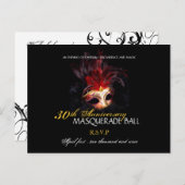 仮装ボール – はがき返信カード インビテーションポストカード (正面/裏面)