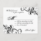 仮装ボール – はがき返信カード インビテーションポストカード (裏面)