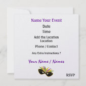 仮装ボール/フェスティバル/コスチュームパーティー- SRF 招待状 (裏面)