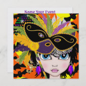 仮装ボール/フェスティバル/コスチュームパーティー- SRF 招待状 (正面/裏面)