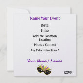 仮装ボール/フェスティバル/コスチュームパーティー- SRF 招待状 (裏面)