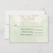 仮装ボール、RSVPティール(緑がかった色)、金ゴールド 招待状 (裏面)