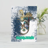 仮装マスカレードのベネツィアのマルディグラのパーティー 招待状 (スタンド正面)