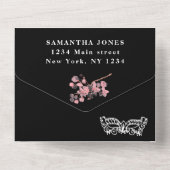 仮装マスクさくらんぼブロッサムピンクキンセアニェラ オールインワン招待状 (裏面)