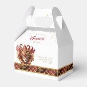 仮装マスクのモチーフHarlequin赤金ゴールドID1032 フェイバーボックス (正面サイド)