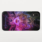 仮装マスクエレガントゴシック色の黒ピンク紫 Case-Mate iPhoneケース (裏面(横))