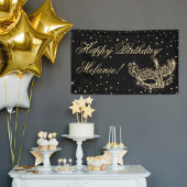 仮装マスクエレガントシックな金ゴールドグリッターきらめき 横断幕