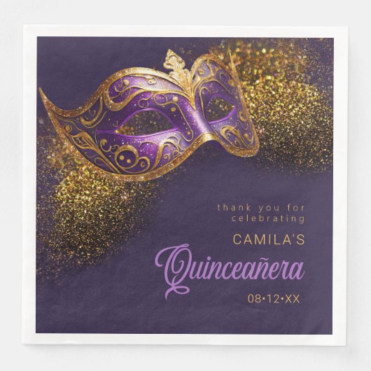 仮装マスクキンセアニェラパープル金ゴールドID1031 (正面)