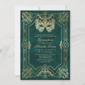 仮装マスクグリーンエレガントキンセアニェラ 招待状 (正面)