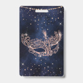 仮装マスクバラ金ゴールドグリッターSweet 16 VIP バッジ (Back)