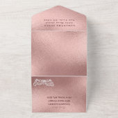 仮装マスクバラ金ゴールドピンクグリッターキンセアニェラ オールインワン招待状 (外側)