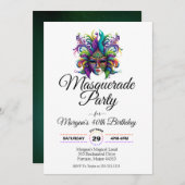 仮装マスクパーティー誕生日の招待 招待状 (正面/裏面)