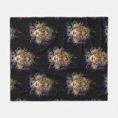 仮装マスクビクトリアンゴシック金ゴールドティール（緑がかった色） フリースブランケット (正面(横))