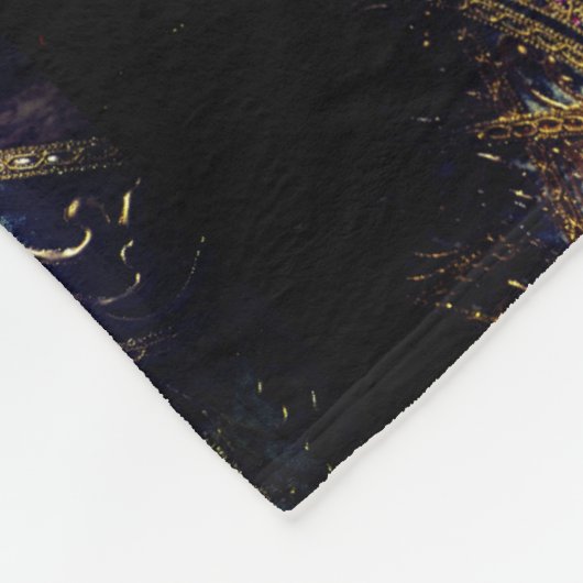 仮装マスクビクトリアンゴシック金ゴールドティール(緑がかった色) フリースブランケット (角)