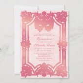 仮装マスクピンクエレガントキンセアニェラ 招待状 (正面)