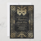 仮装マスクブラックエレガントキンセアニェラ 招待状 (正面)