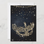 仮装マスクブラック金ゴールドグリッターキンセアニェラ 招待状 (裏面)