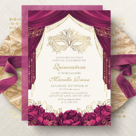 仮装マスクブルゴーニュモダンキンセアニェラ 招待状