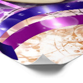 仮装マスクベネチアンパープルピンク ポスター (角)