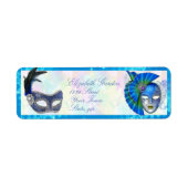 仮装マスクマルディグラエレガント差出人住所 ラベル (正面)