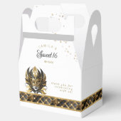 仮装マスクモチーフハーレクインブラック金ゴールドID1032 フェイバーボックス (オープン)