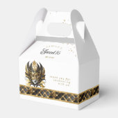 仮装マスクモチーフハーレクインブラック金ゴールドID1032 フェイバーボックス (正面サイド)