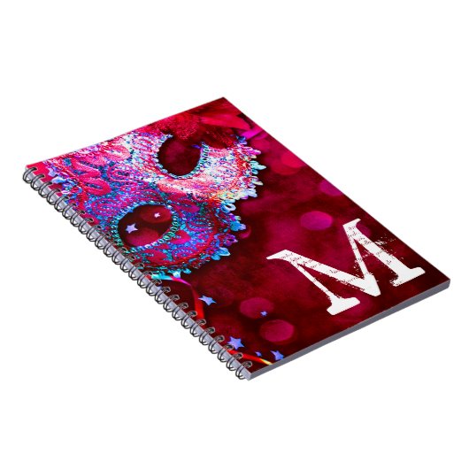 仮装マスク仮装モノグラムイニシャルノート ノートブック (右側)