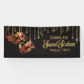 仮装マスク甘い16赤金ゴールドID1032 横断幕 (横)