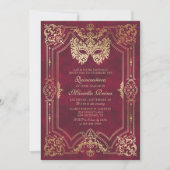 仮装マスク赤エレガントキンセアニェラ 招待状 (正面)