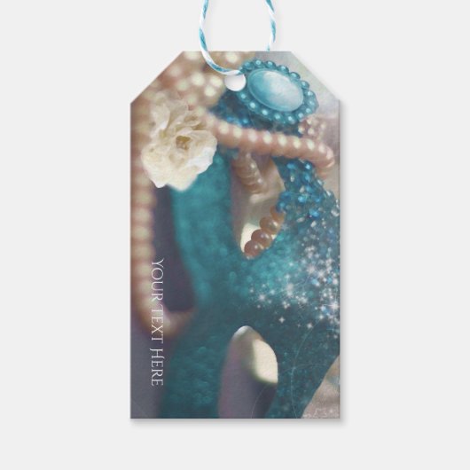 仮装マスク&パールレインボーパーティーのお願い ギフトタグ (正面)