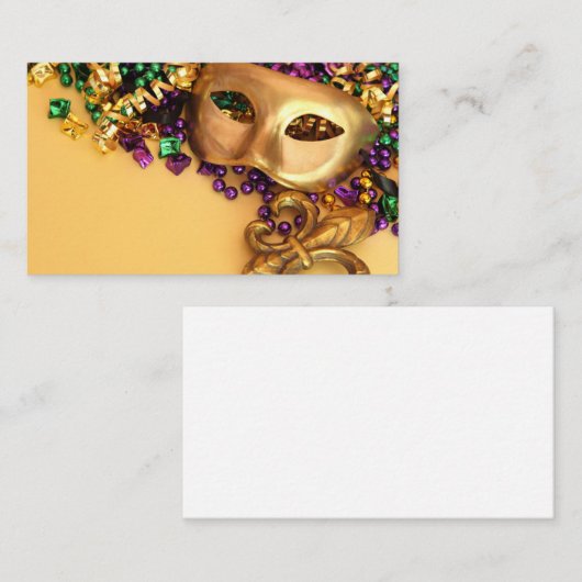 仮装マルティグラスマスク名刺 名刺 (正面/裏面)