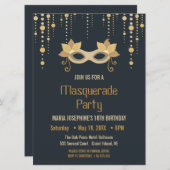 仮装モダン誕生日パーティーの招待 (正面/裏面)