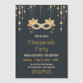 仮装モダン誕生日パーティーの招待 マグネット招待状 (正面)