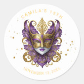 仮装モチーフキンセアニェラパープル金ゴールドID1031 ラウンドシール (正面)