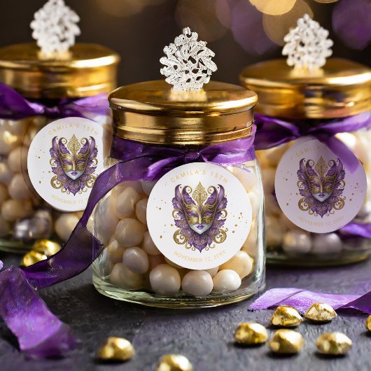 仮装モチーフキンセアニェラパープル金ゴールドID1031 ラウンドシール