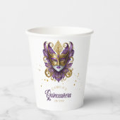 仮装モチーフキンセアニェラパープル金ゴールドID1031 紙コップ (正面)