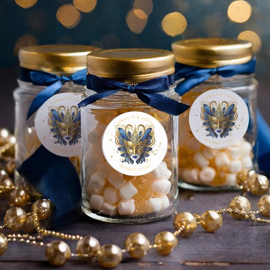 仮装モチーフキンセアニェラブルー金ゴールドID1031 ラウンドシール