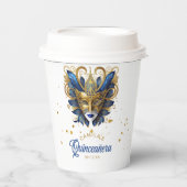 仮装モチーフキンセアニェラブルー金ゴールドID1031 紙コップ (正面)