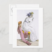 「仮装仮面」からネグリジェを着た婦人。 ポストカード (正面/裏面)