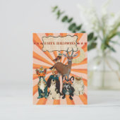 仮装動物ハロウィンポストカード ポストカード (スタンド正面)