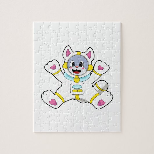 仮装宇宙飛行士の猫 ジグソーパズル (縦)