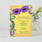 仮装招待状:パープルイエローマルディグラ 招待状 (スタンド正面)